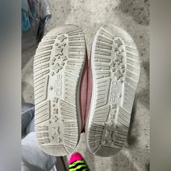 Girls kids youth Hey Dude pink linen cotton candy shoes Y2-3 - Picture 6 of 8
